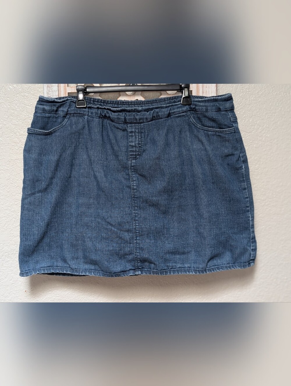 Soft Surroundings plus size 1X denim skort above knee pull on basic summer light